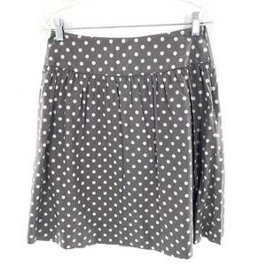 Garnet Hill Gray Polka Dot Skirt A-Line Cotton Blend Size 6 Work Professional‎